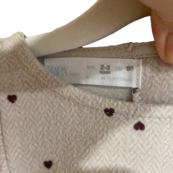 Zara cozy heart print dress 2-3 years - Picture 3 of 5